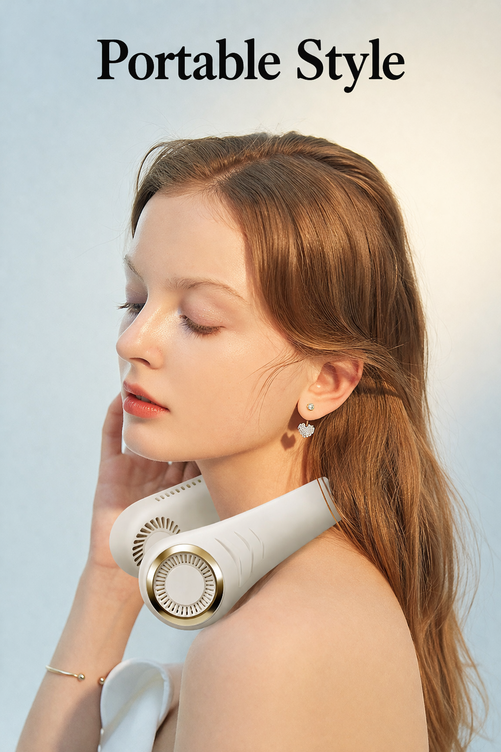Halter Bladeless Turbine Portable Cooling Fan - Stay Cool Anywhere — Hands-Free Cooling in Seconds